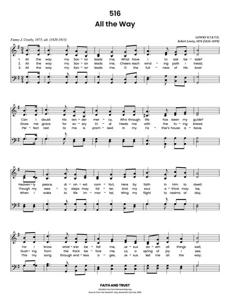 SDAH 516: All the Way – Hymns for Worship.